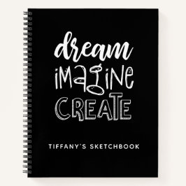 Elegantes Schwarz-weißes Sketchbook Notizbuch