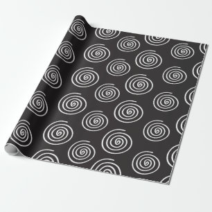 Elegantes schwarz-weißes Spiralpapier Geschenkpapier