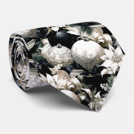Elegantes Schwarz-weißes Weihnachtsgeschmack Krawatte