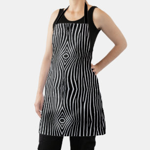 Elegantes schwarz-weißes Zebramuster-Bandana Schürze