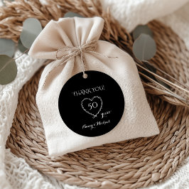 Elegantes Schwarzes 50 Jahre Jubiläum mit Kranz Geschenkanhänger