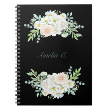 Elegantes schwarzes Aquarell-Notebook