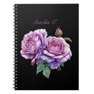 Elegantes schwarzes Aquarell-Notebook Notizblock