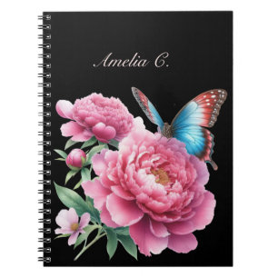 Elegantes schwarzes Aquarell-Notebook Notizblock