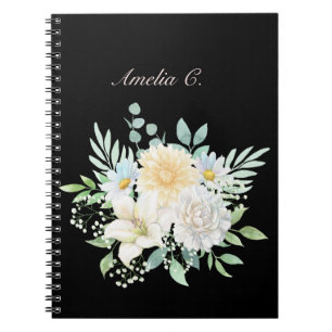 Elegantes schwarzes Aquarell-Notebook Notizblock