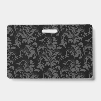 Elegantes schwarzes Blumenabzeichen Ausweis