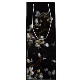 Elegantes schwarzes Blumenmuster Geschenktüte Für Weinflaschen