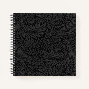 Elegantes schwarzes Blumenmuster Notizbuch