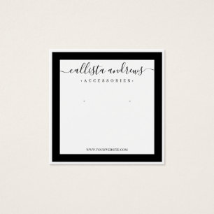 Elegantes schwarzes Border Cursive Earring Display
