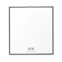 Elegantes Schwarzes Border Zwei Initials Monogramm