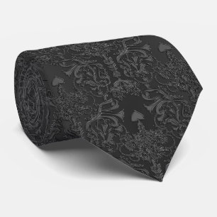 Elegantes schwarzes Damast-Lace Krawatte