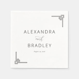 Elegantes schwarzes geometrisches Minimalistisches Serviette