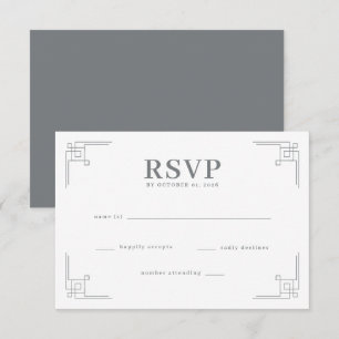 Elegantes schwarzes geometrisches RSVP Karte
