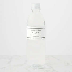Elegantes schwarzes gerahmtes Wasserflaschenetiket Wasserflaschenetikett