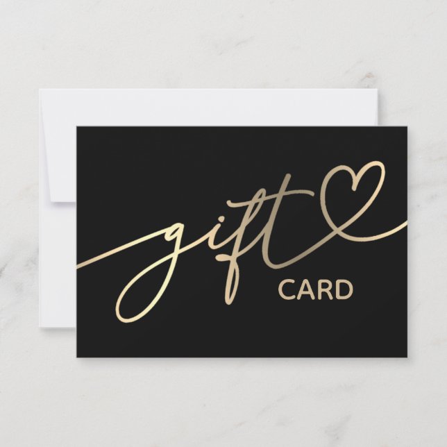 elegantes schwarzes Geschenkzertifikat  (Vorderseite)