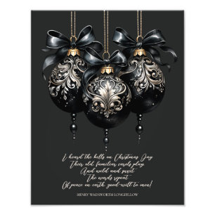 Elegantes schwarzes Gold baubles Luxusgedicht Fotodruck