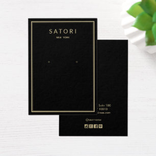 Elegantes Schwarzes Gold Border Earring Juwelry Di