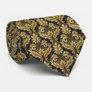 Elegantes schwarzes Gold-Fliesenmuster Krawatte