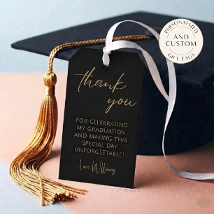 Elegantes schwarzes Gold-Foto-Abschluss-Dankeschön Geschenkanhänger