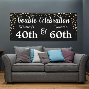 Elegantes schwarzes Gold-Glitter-Joint-Erwachsener Banner