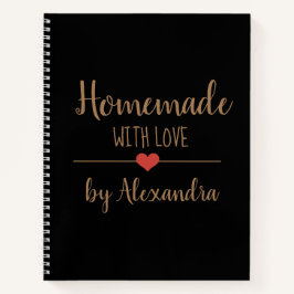 Elegantes schwarzes Gold, hausgemachte Liebe Notizbuch