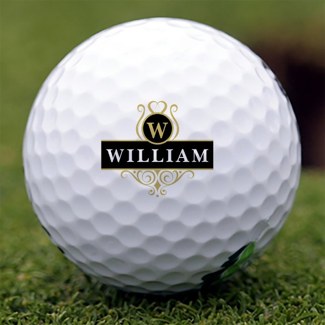 Elegantes Schwarzes Gold individuell anpassbares M Golfball (Von Creator hochgeladen)
