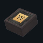 Elegantes Schwarzes Gold Stilvolles Monogram, Init Kiste<br><div class="desc">Elegante Black Gold Stilvolle Monogram Initial Script Geschenkboxen. Mit einem luxuriösen schwarzen und goldenen Diamantenhintergrund.</div>