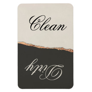 Elegantes Schwarzes Gold und Creme Sauberkeit/Gesc Magnet