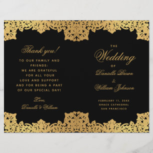 Elegantes schwarzes goldenes antikes gefaltetes Ho