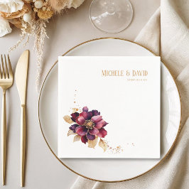 Elegantes schwarzes goldfarbenes Bordeaux Datum We Serviette