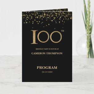 Elegantes schwarzes Goldkonfetti Individuell 100. Programm