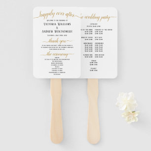 Elegantes schwarzes Goldschrift-Minimal-Hochzeitsp Fächer
