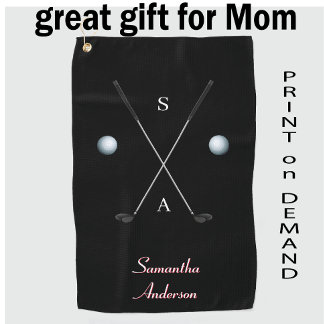 Elegantes schwarzes Golfhandtuch ⛳ Stilvolles Schl