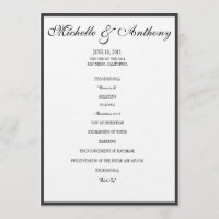 Elegantes Schwarzes Grenzhochzeitprogramm