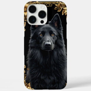 Elegantes schwarzes Hundeporträt iPhone 16 Pro Max Hülle