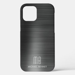 Elegantes Schwarzes Imitat gebürstetes Metallische Case-Mate iPhone Hülle
