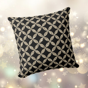 Elegantes Schwarzes Imitat Glitzer Pattern Kissen