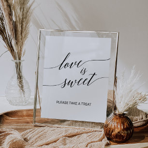 Elegantes schwarzes Kalligrafie-Schild "Liebe ist Poster