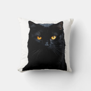 Elegantes schwarzes Katzen-Wurfkissen Kissen