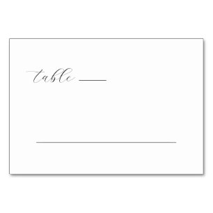 Elegantes schwarzes kursives Tischschild Tischnummer