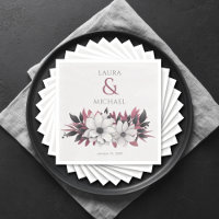 Elegantes Schwarzes Magenta Wedding Paper