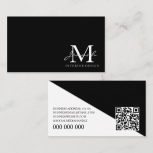 Elegantes Schwarzes Minimalistisches Innendesign-M Visitenkarte