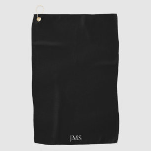 Elegantes Schwarzes Monogramm Golfhandtuch