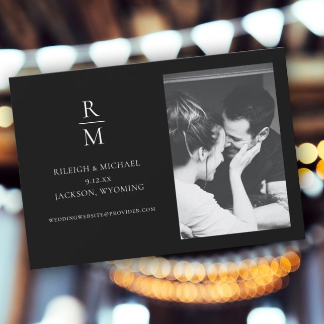 Elegantes Schwarzes Monogramm Hochzeit Speichern S (Von Creator hochgeladen)