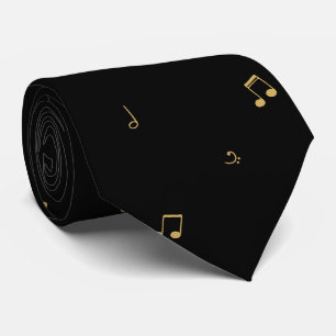 Elegantes schwarzes Muster mit Musiknoten Krawatte