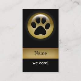 elegantes schwarzes Pfotenprint Visitenkarte
