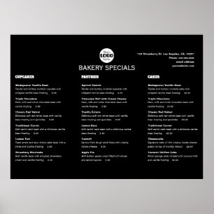 Elegantes schwarzes professionelles Restaurant-Log Poster