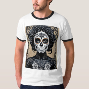 Elegantes Schwarzes Rose Zuckerhut Shirt