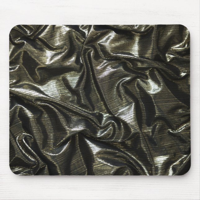 Elegantes Schwarzes Satin-Look Mousepad (Vorne)