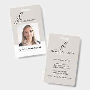 Elegantes schwarzes Schriftmonogramm-Logo Foto Mak Ausweis